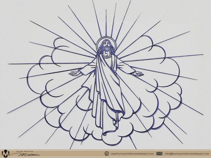 02 fucina artistica matteazzi   arte sacra  monumento di cristo  dettaglio    ferro battuto